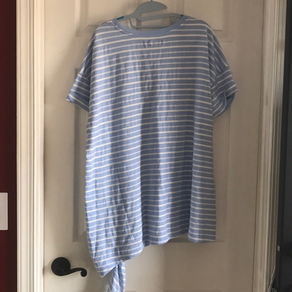 NWT Chaps short sleeve stripes side tie top - Picture 3 of 6